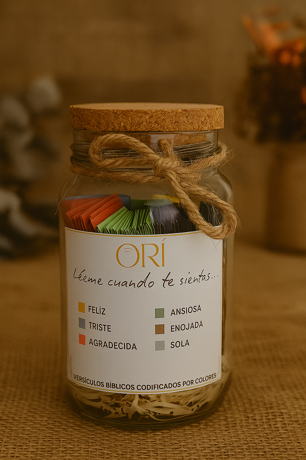 Experiencia Orí: Tarro de versículos codificados por colores + Guía devocional de 21 días 🎁✨
